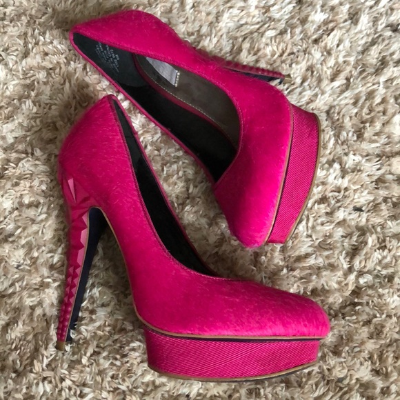 RACHEL Rachel Roy Shoes - Bright Pink Platform Heels